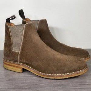 AQUATALIA Oscar Chelsea Boots, Tan Suede, Mens Size 9.5 M